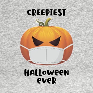 Creepiest halloween ever, pumpkin in a mask T-Shirt